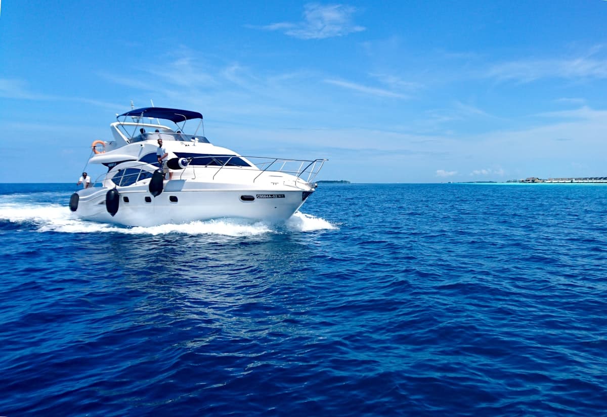 Jet ski rider crossing clear sea water